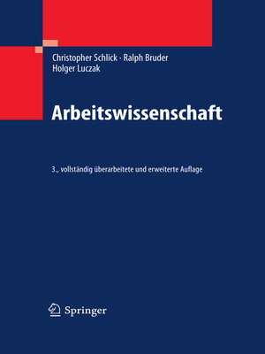 cover image of Arbeitswissenschaft